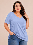 Tankaneo Women's Plus Size Crew Neck Tunic Top