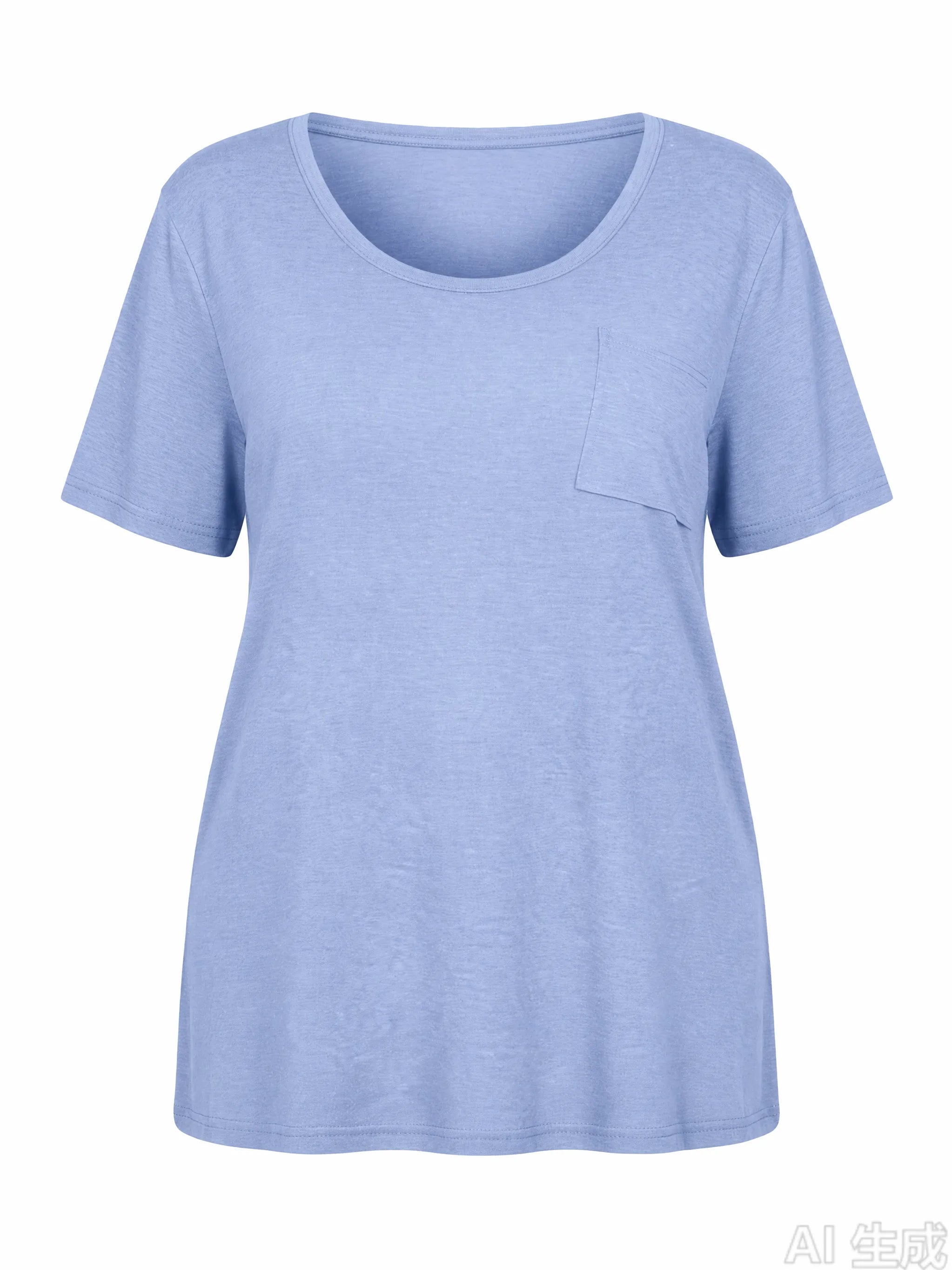 Tankaneo Women's Plus Size Crew Neck Tunic Top