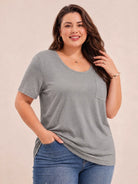 Tankaneo Women's Plus Size Crew Neck Tunic Top