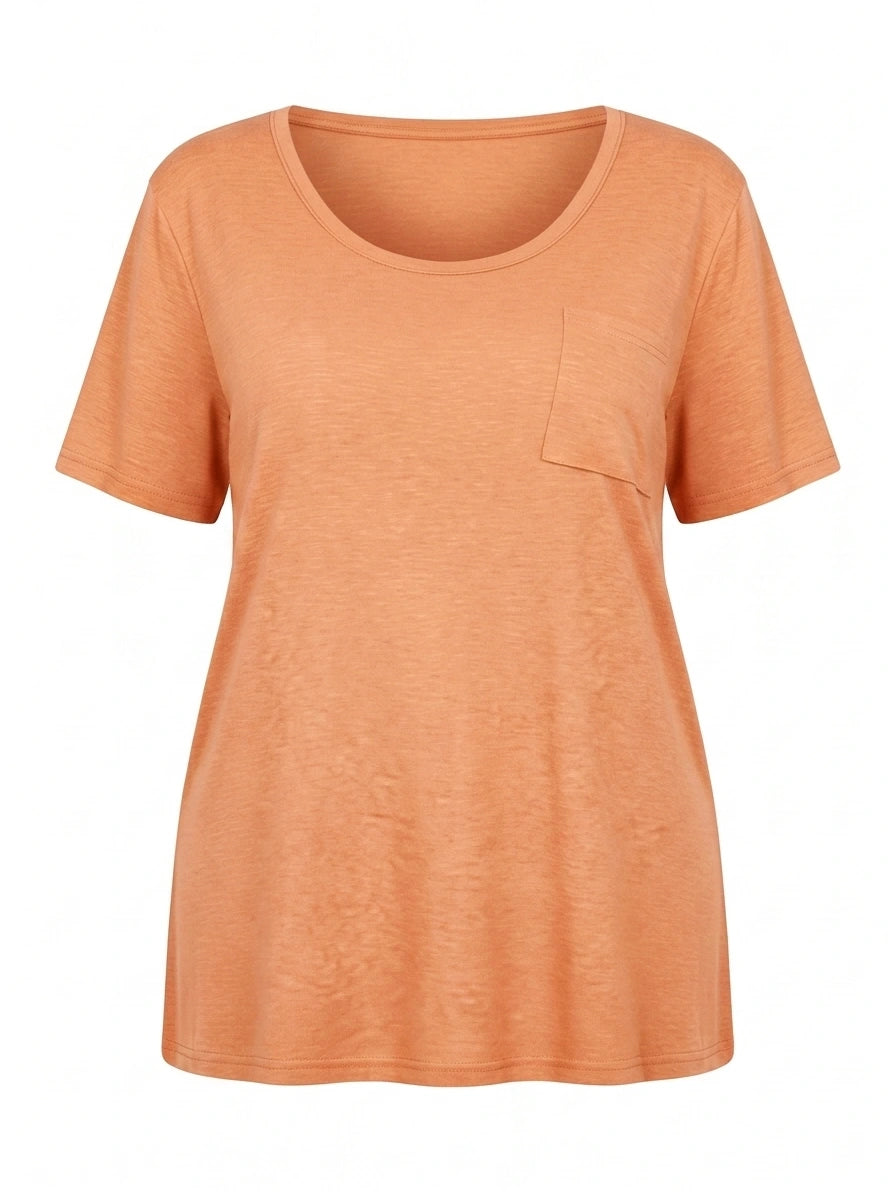 Tankaneo Women's Plus Size Crew Neck Tunic Top