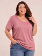 Tankaneo Women's Plus Size Crew Neck Tunic Top