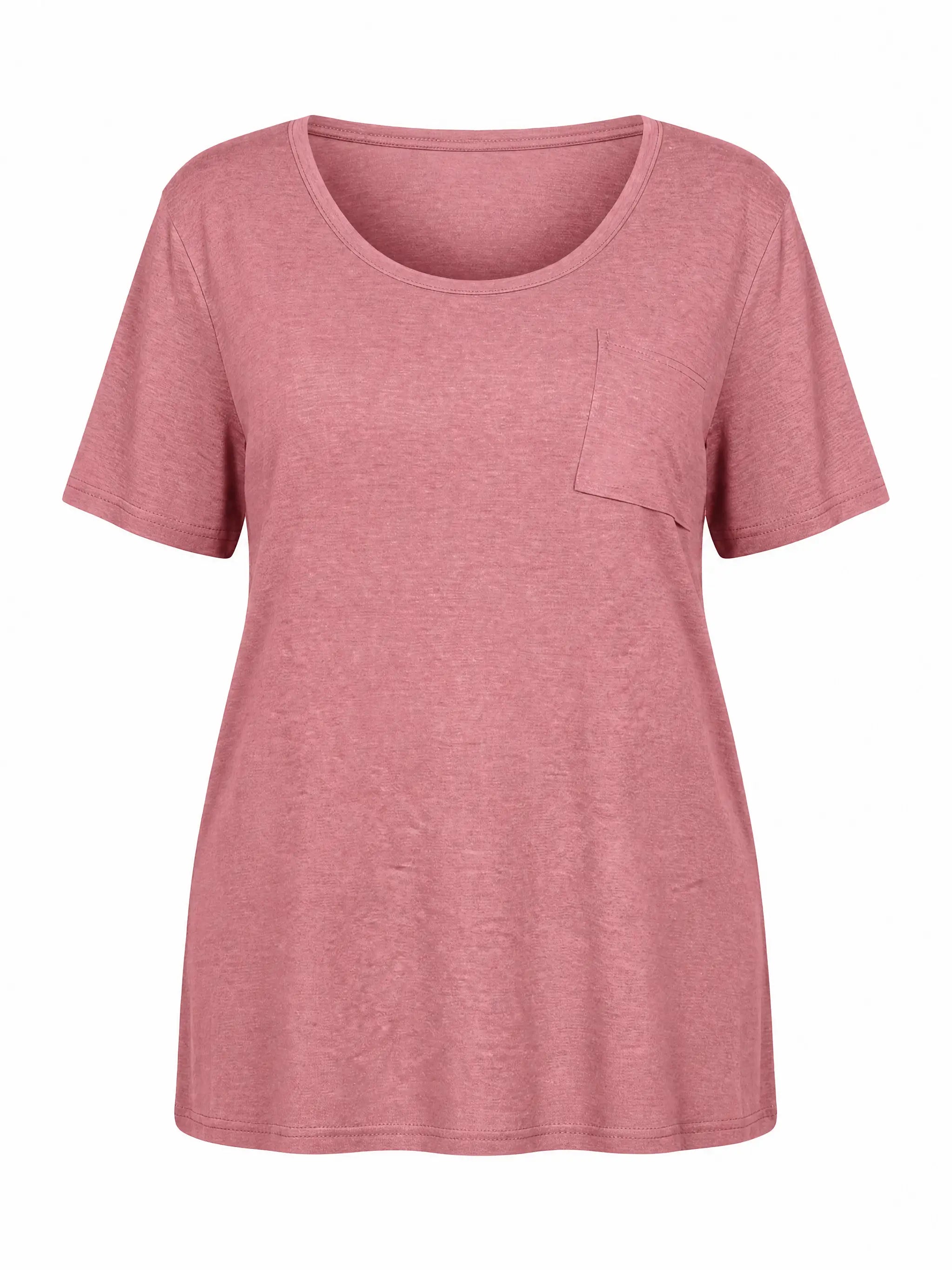 Tankaneo Women's Plus Size Crew Neck Tunic Top