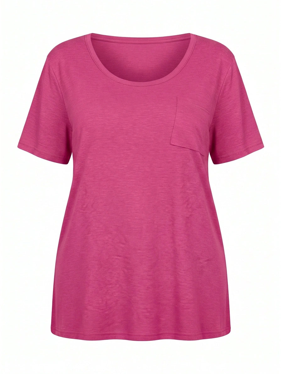 Tankaneo Women's Plus Size Crew Neck Tunic Top