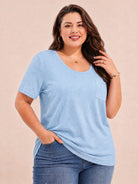 Tankaneo Women's Plus Size Crew Neck Tunic Top