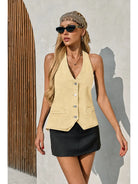 Tankaneo Women's Button-Down Denim Vest Top