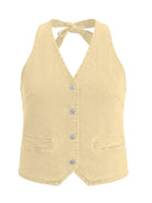 Tankaneo Women's Button-Down Denim Vest Top