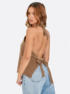 Tankaneo Women's Button-Down Denim Vest Top