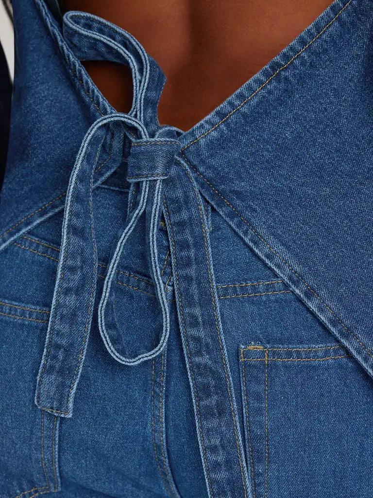 Tankaneo Women's Button-Down Denim Vest Top
