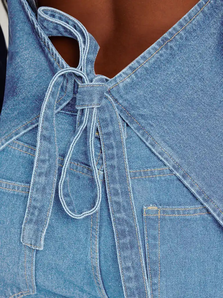 Tankaneo Women's Button-Down Denim Vest Top
