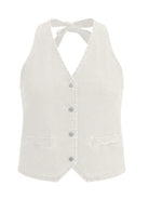 Tankaneo Women's Button-Down Denim Vest Top