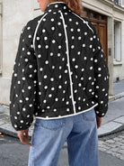 Tankaneo Women's Polka Dot Quilted Zip‑Up Jacket