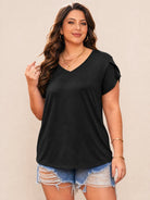 Tankaneo Women's Plus Size V-Neck T-Shirt