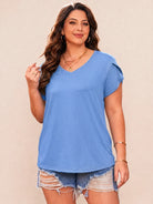 Tankaneo Women's Plus Size V-Neck T-Shirt
