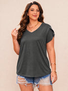 Tankaneo Women's Plus Size V-Neck T-Shirt