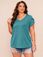 Tankaneo Women's Plus Size V-Neck T-Shirt