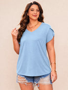 Tankaneo Women's Plus Size V-Neck T-Shirt