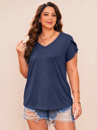 Tankaneo Women's Plus Size V-Neck T-Shirt