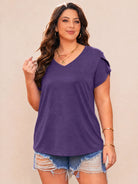 Tankaneo Women's Plus Size V-Neck T-Shirt