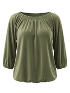 Tankaneo Women's Crew Neck 3/4 Sleeve Top