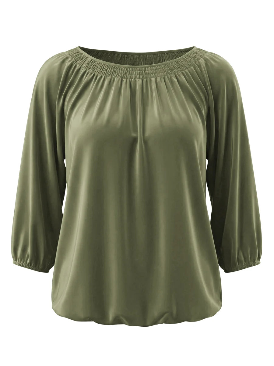 Tankaneo Women's Crew Neck 3/4 Sleeve Top