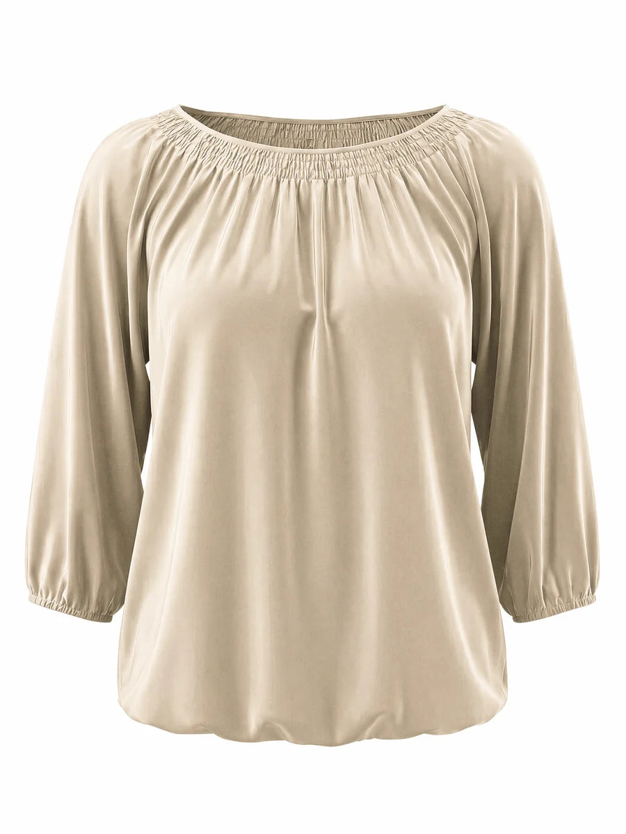 Tankaneo Women's Crew Neck 3/4 Sleeve Top
