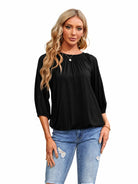 Tankaneo Women's Crew Neck 3/4 Sleeve Top