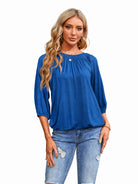 Tankaneo Women's Crew Neck 3/4 Sleeve Top