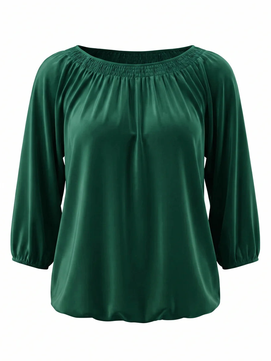 Tankaneo Women's Crew Neck 3/4 Sleeve Top