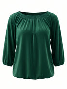 Tankaneo Women's Crew Neck 3/4 Sleeve Top