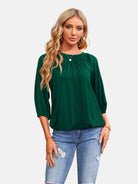 Tankaneo Women's Crew Neck 3/4 Sleeve Top
