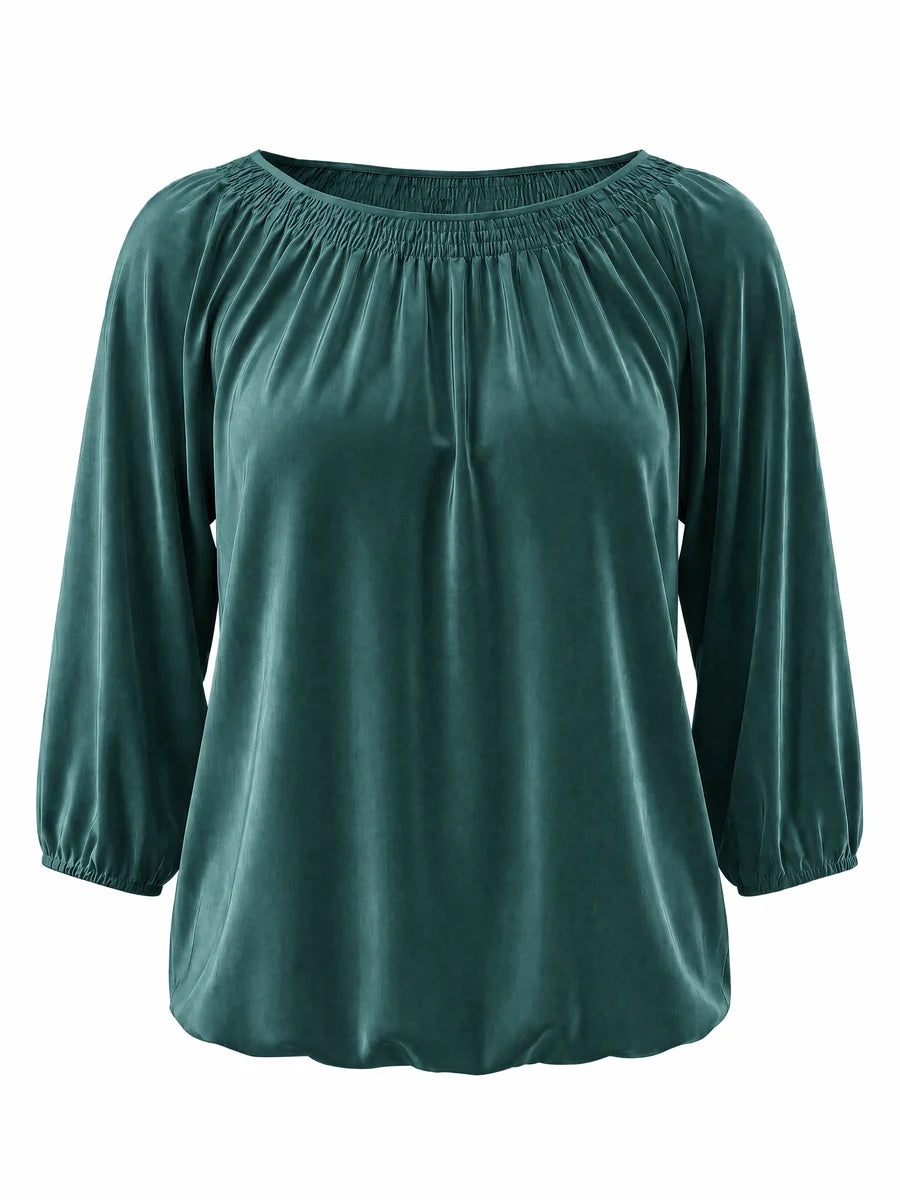 Tankaneo Women's Crew Neck 3/4 Sleeve Top