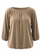 Tankaneo Women's Crew Neck 3/4 Sleeve Top