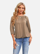 Tankaneo Women's Crew Neck 3/4 Sleeve Top