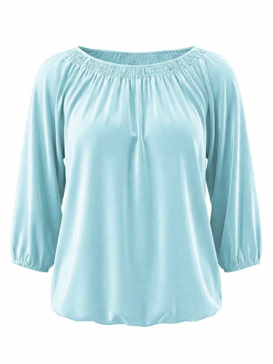 Tankaneo Women's Crew Neck 3/4 Sleeve Top