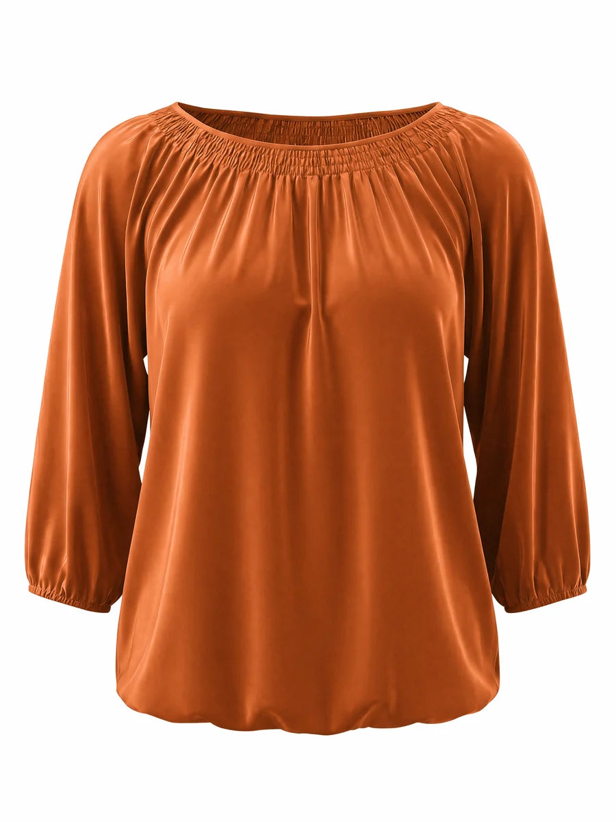 Tankaneo Women's Crew Neck 3/4 Sleeve Top