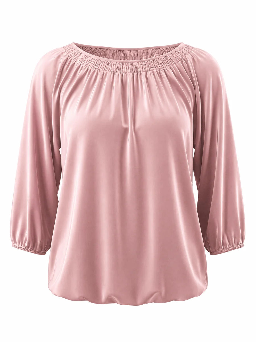 Tankaneo Women's Crew Neck 3/4 Sleeve Top