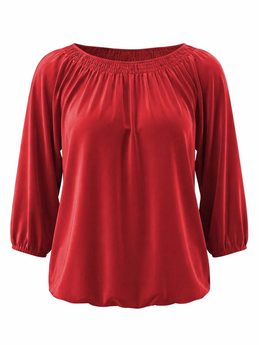 Tankaneo Women's Crew Neck 3/4 Sleeve Top