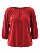 Tankaneo Women's Crew Neck 3/4 Sleeve Top