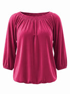 Tankaneo Women's Crew Neck 3/4 Sleeve Top