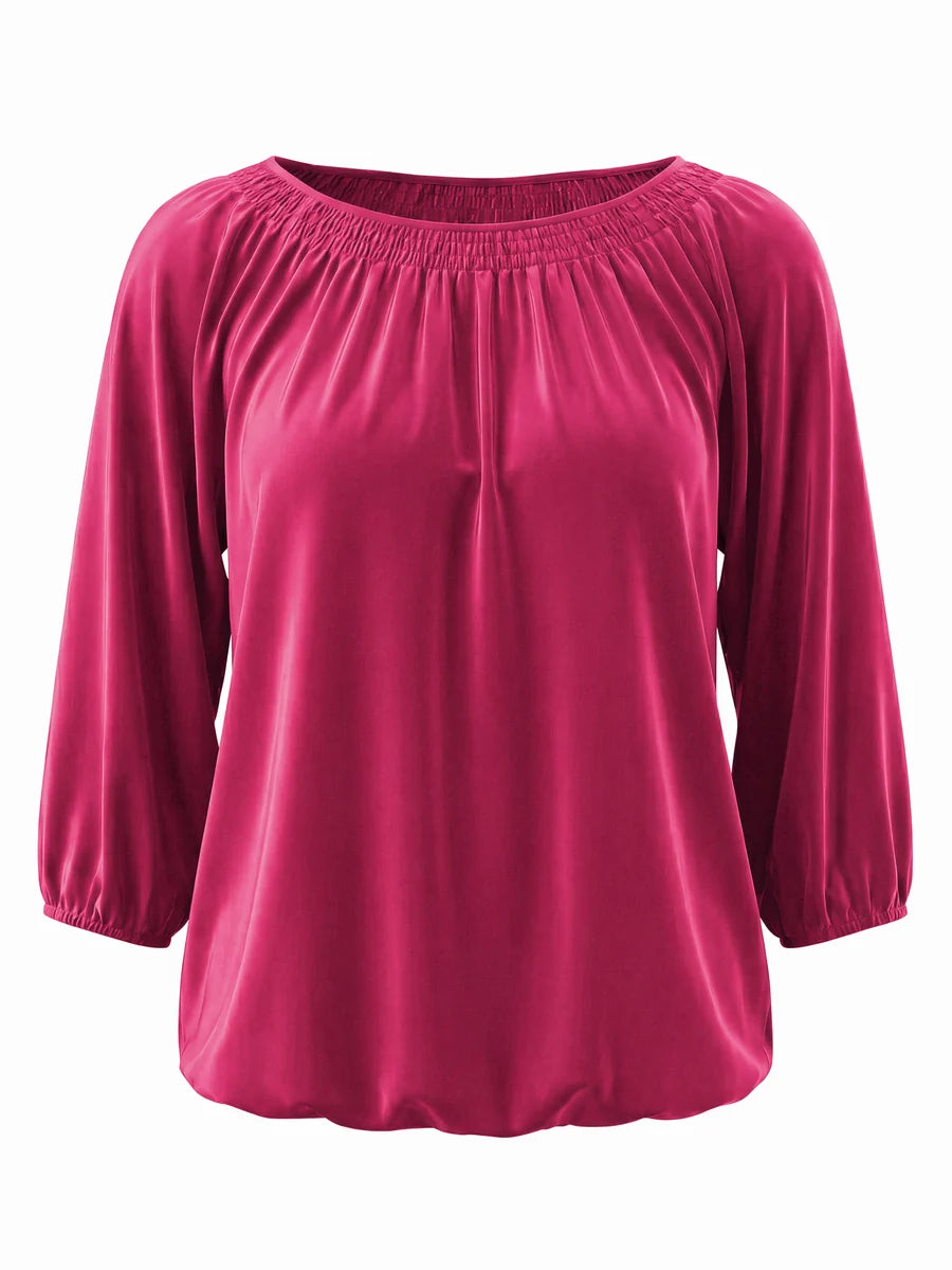 Tankaneo Women's Crew Neck 3/4 Sleeve Top
