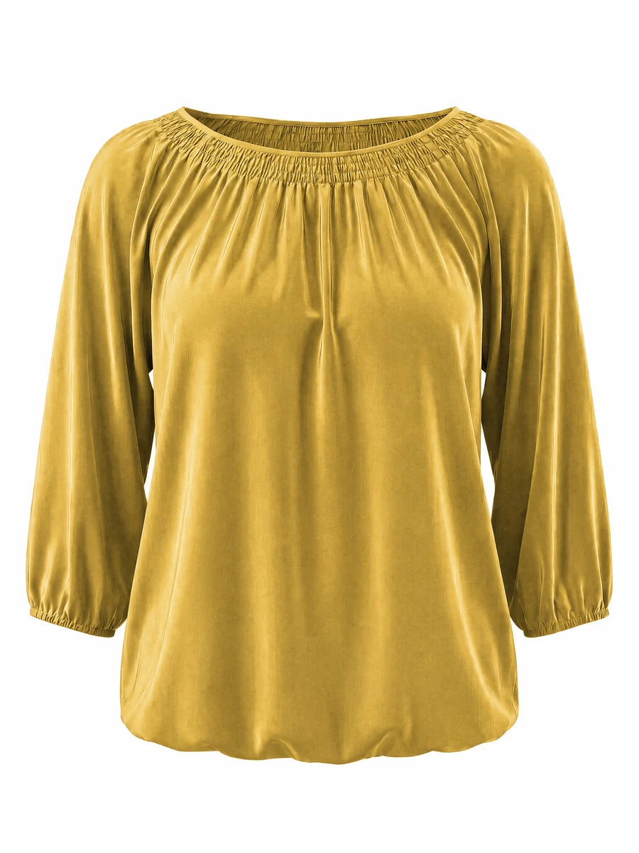 Tankaneo Women's Crew Neck 3/4 Sleeve Top
