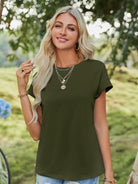 Tankaneo Women's Crew Neck Loose Fit T-Shirt