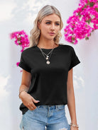 Tankaneo Women's Crew Neck Loose Fit T-Shirt