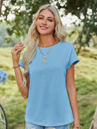 Tankaneo Women's Crew Neck Loose Fit T-Shirt