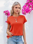 Tankaneo Women's Crew Neck Loose Fit T-Shirt