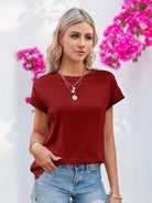 Tankaneo Women's Crew Neck Loose Fit T-Shirt
