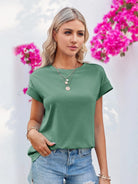 Tankaneo Women's Crew Neck Loose Fit T-Shirt