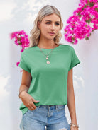 Tankaneo Women's Crew Neck Loose Fit T-Shirt