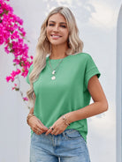 Tankaneo Women's Crew Neck Loose Fit T-Shirt