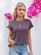 Tankaneo Women's Crew Neck Loose Fit T-Shirt